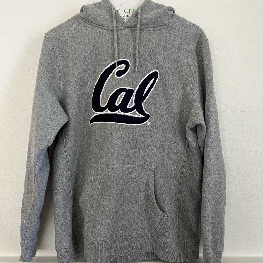 UC Berkeley Grey Cal Logo Sweatshirt Drawstring Hoodie Embroidered Size M